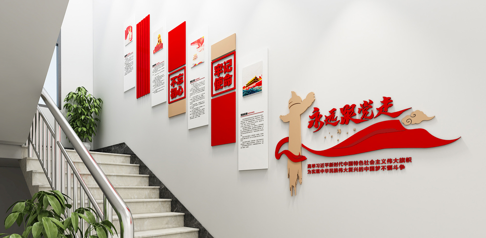 党建楼梯文化墙设计